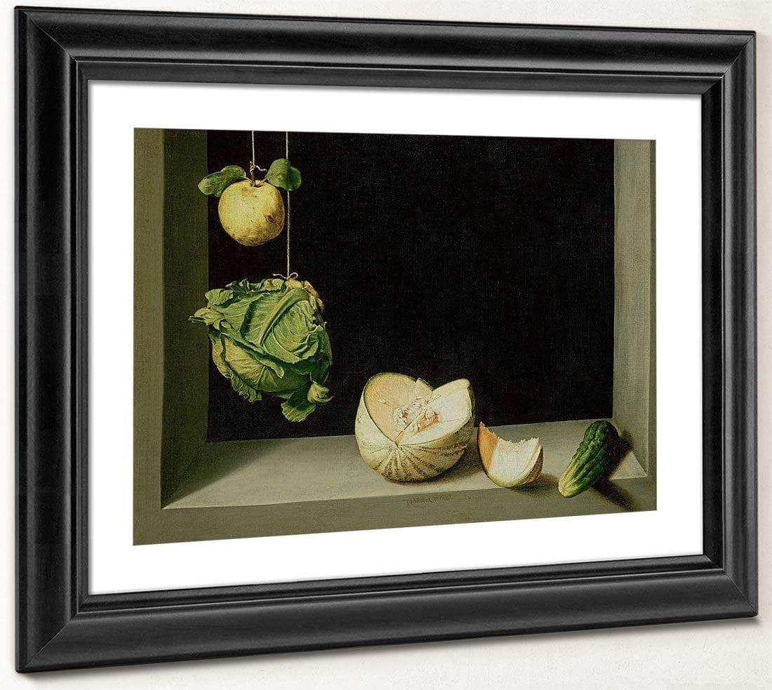 Quince Cabbage Melon And Cucumber By Juan Sanchez Cotan Fine Art Print