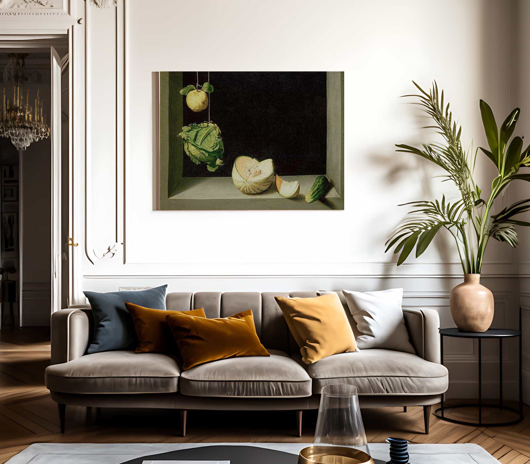 Quince Cabbage Melon And Cucumber By Juan Sanchez Cotan Fine Art Print