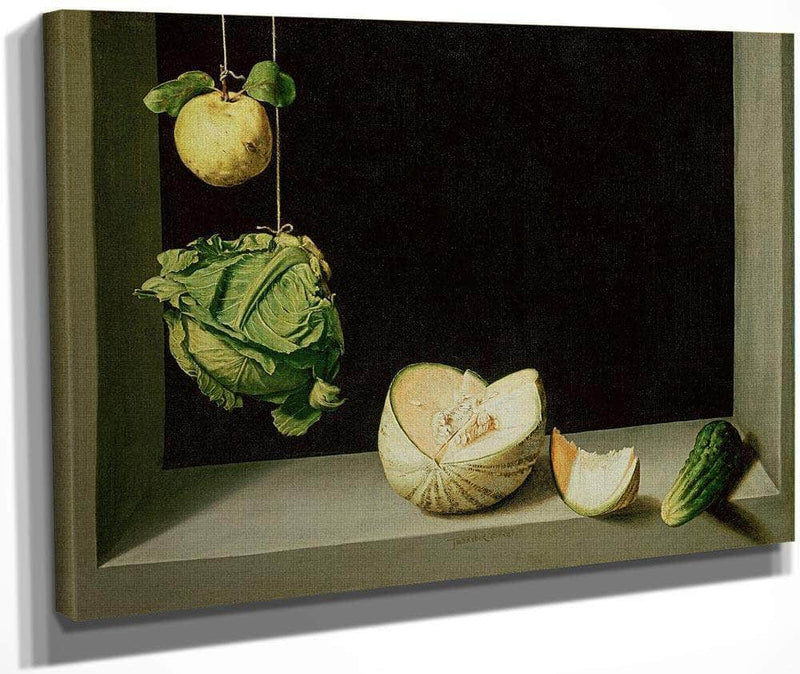 Quince Cabbage Melon And Cucumber By Juan Sanchez Cotan Fine Art Print