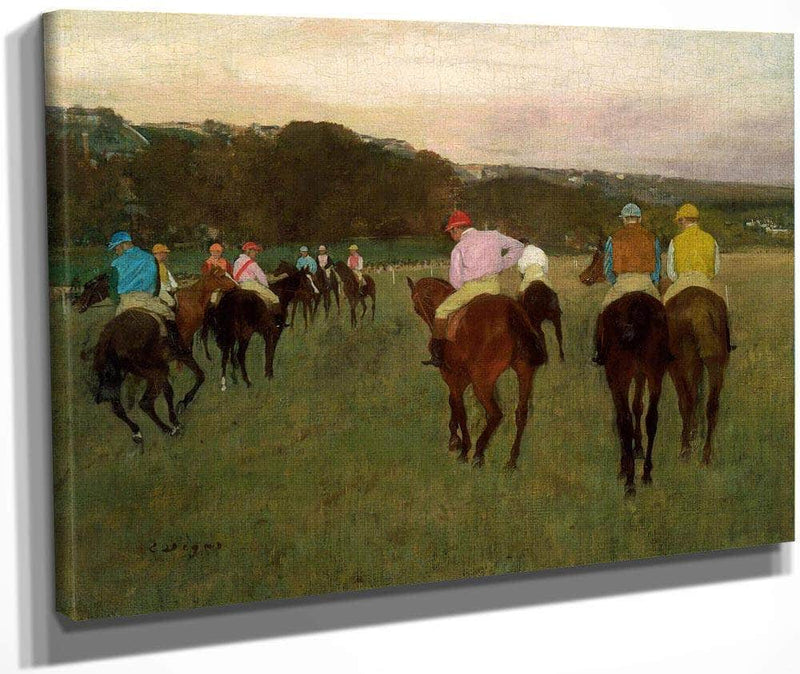 Race Horses At Longchamp By Edgar Degas Fine Art Print