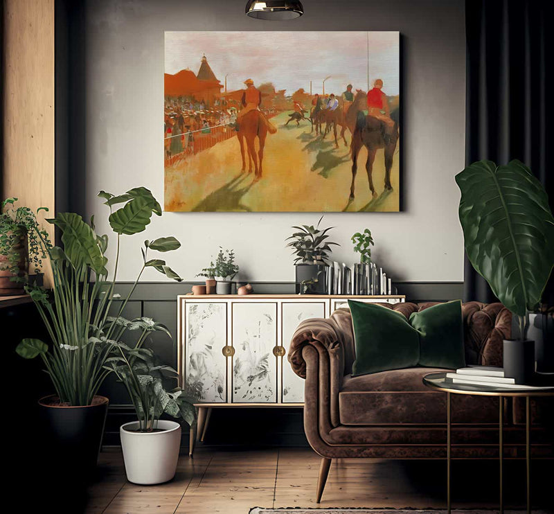Race Horses In The Front Of The Stands By Edgar Degas Fine Art Print