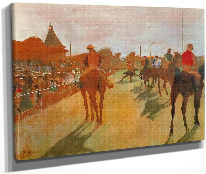 Race Horses In The Front Of The Stands By Edgar Degas Fine Art Print