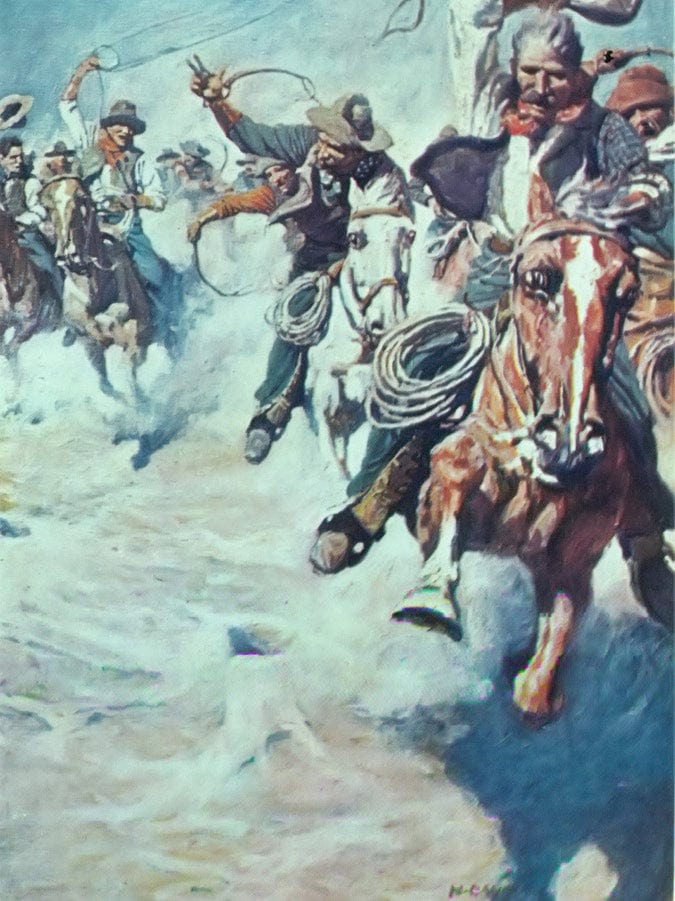 Racing For Dinner By NC Wyeth Fine Art Print