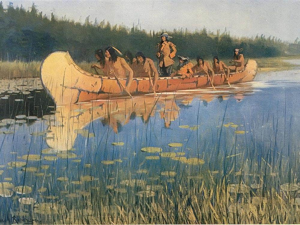 Radisson And Groseilliers Aka Exploring The Lakes By Frederic Remington Fine Art Print
