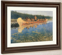 Radisson And Groseilliers Aka Exploring The Lakes By Frederic Remington Fine Art Print