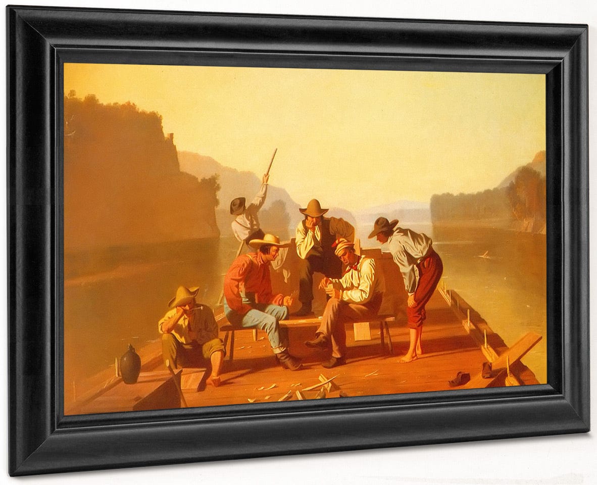 Raftsmen Playing Cards By George Caleb Bingham Fine Art Print