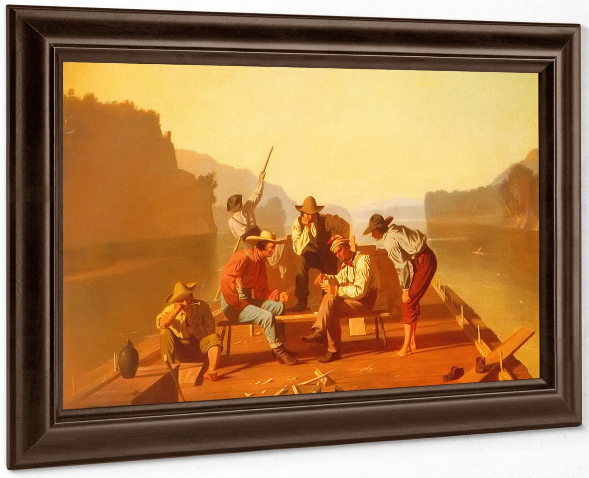 Raftsmen Playing Cards By George Caleb Bingham Fine Art Print