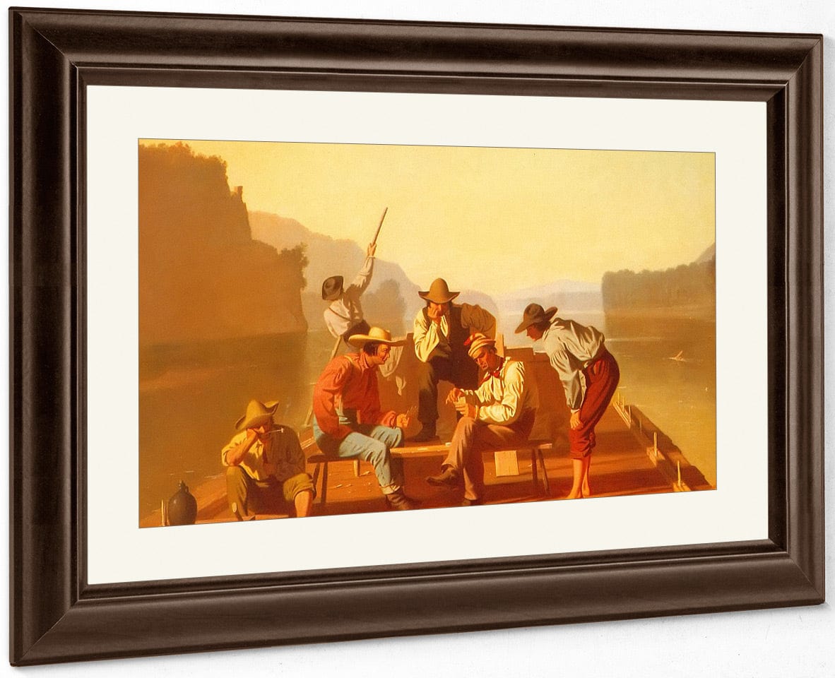 Raftsmen Playing Cards By George Caleb Bingham Fine Art Print