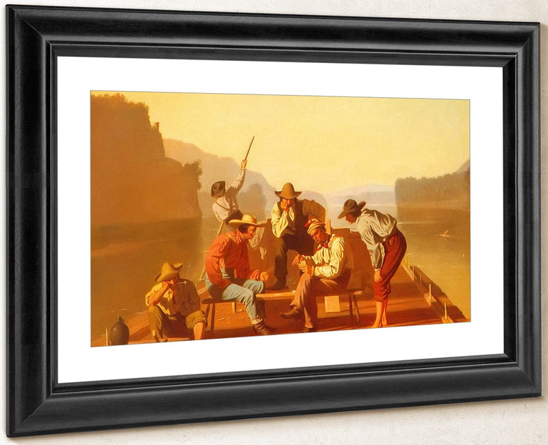 Raftsmen Playing Cards By George Caleb Bingham Fine Art Print