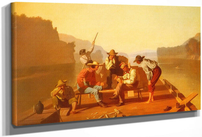 Raftsmen Playing Cards By George Caleb Bingham Fine Art Print