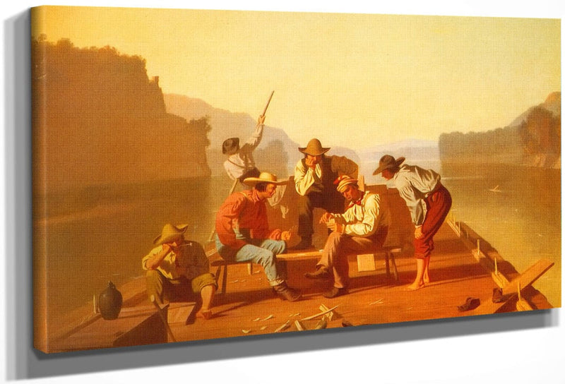 Raftsmen Playing Cards By George Caleb Bingham Fine Art Print