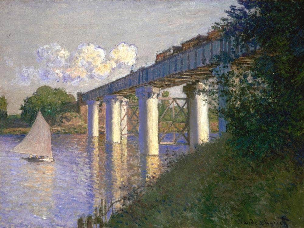 Railroad Bridge Argenteuil By Monet Claude Fine Art Print