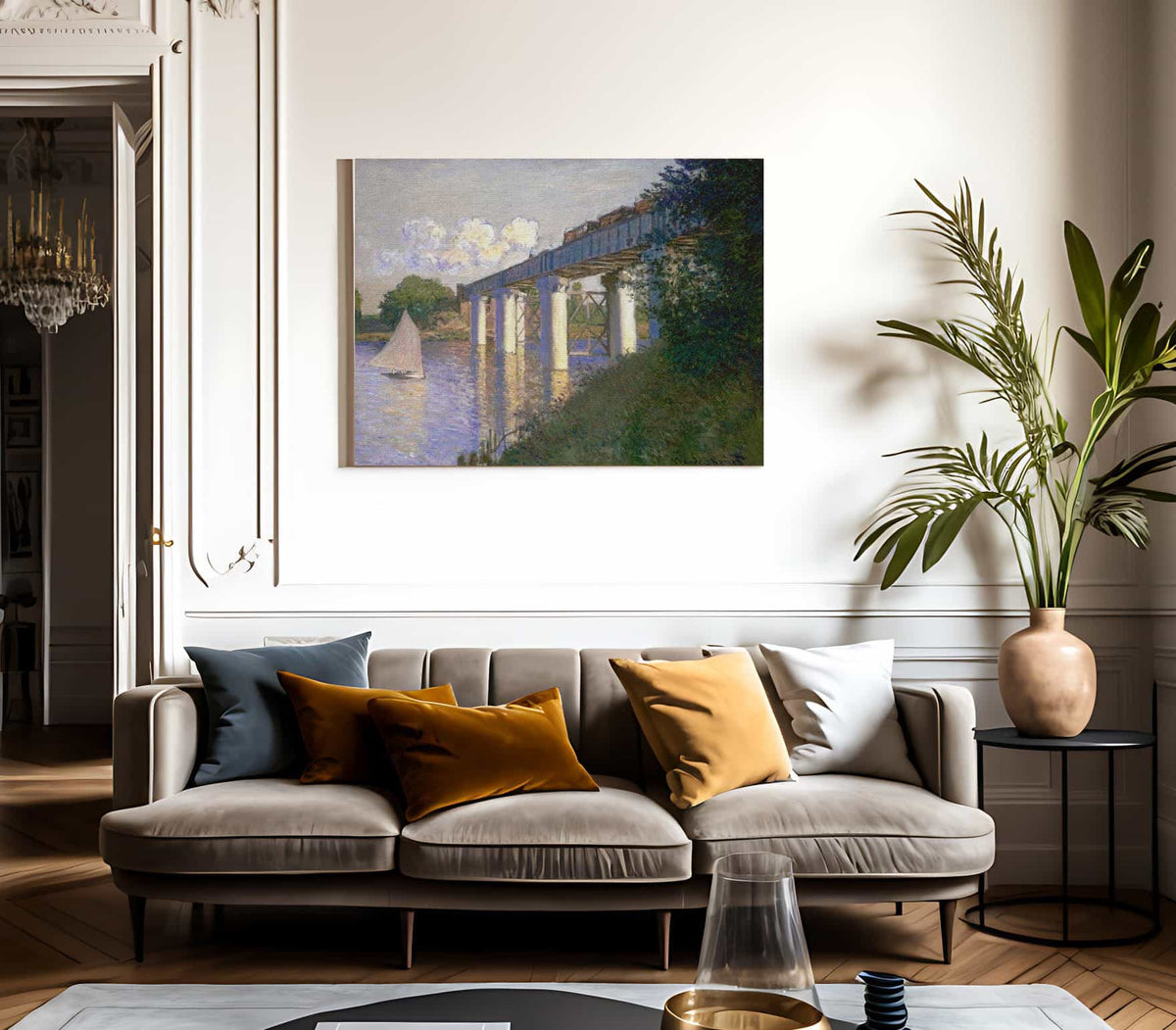 Railroad Bridge Argenteuil By Monet Claude Fine Art Print