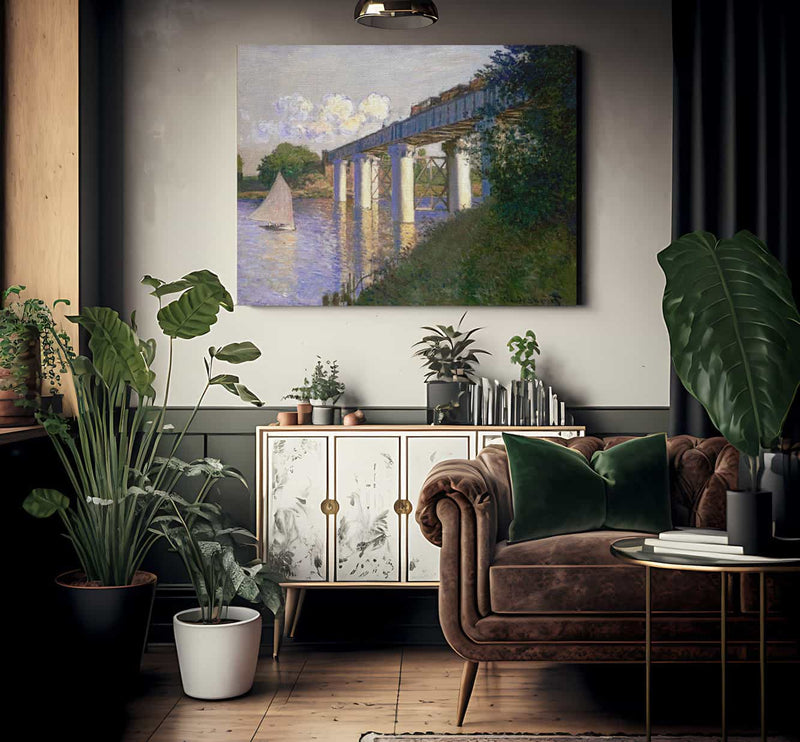 Railroad Bridge Argenteuil By Monet Claude Fine Art Print