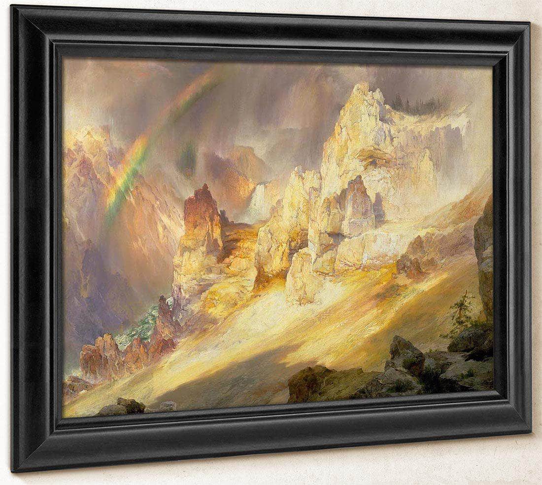 Rainbow Over The Grand Canyon Of The Yellowstone By Thomas Moran Fine Art Print