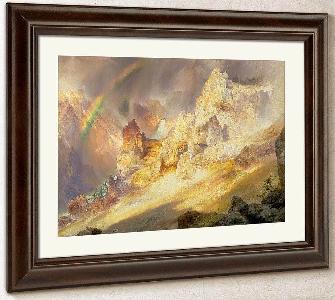 Rainbow Over The Grand Canyon Of The Yellowstone By Thomas Moran Fine Art Print