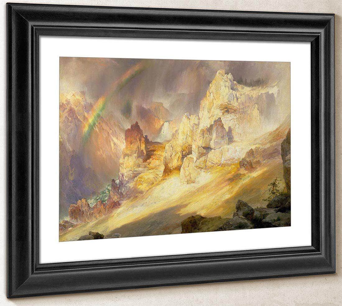 Rainbow Over The Grand Canyon Of The Yellowstone By Thomas Moran Fine Art Print