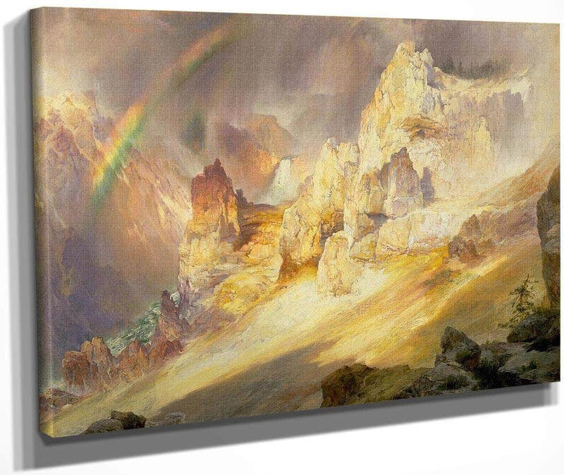 Rainbow Over The Grand Canyon Of The Yellowstone By Thomas Moran Fine Art Print