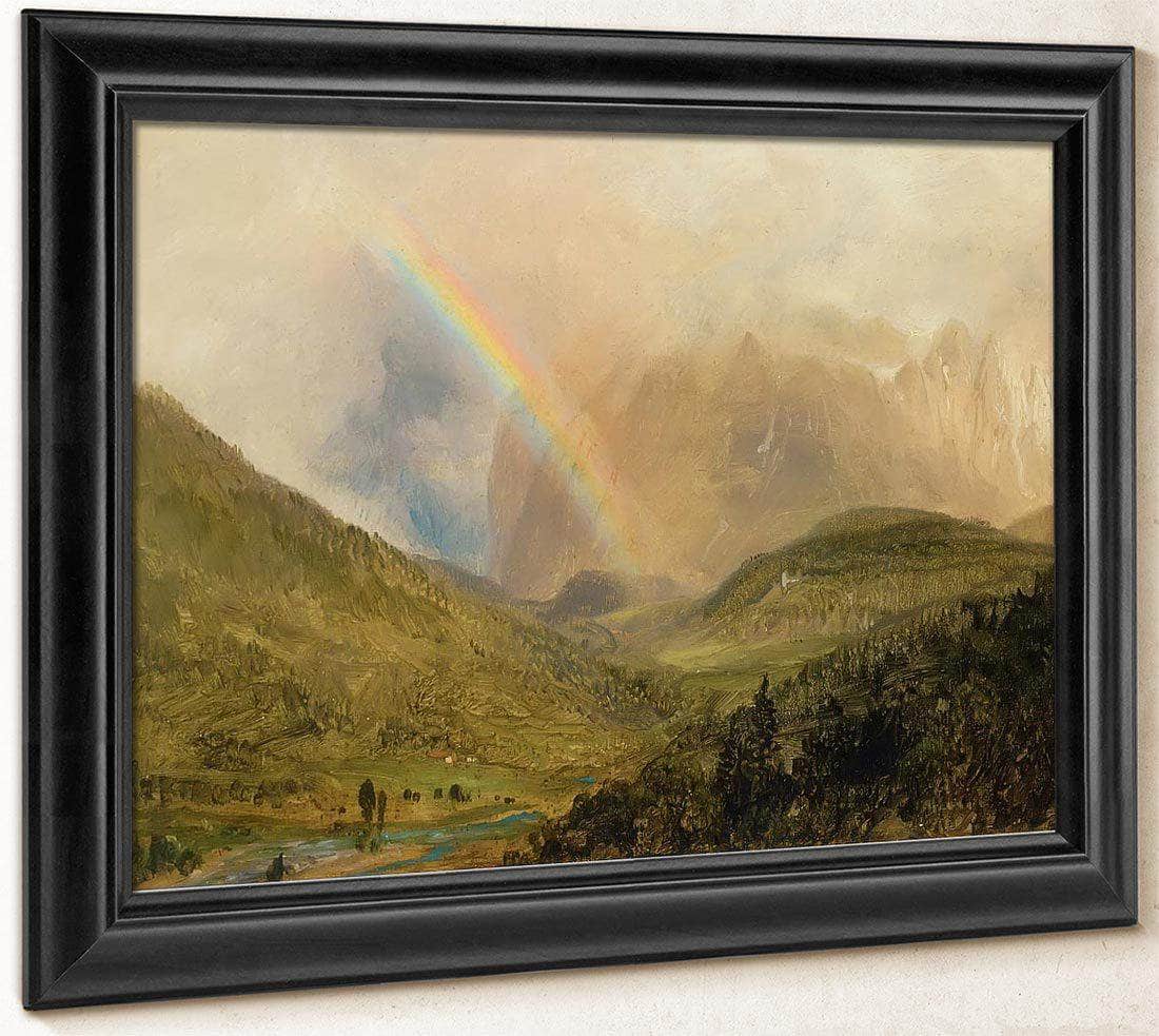 Rainbox Near Berchtesgaden Germany By Frederic Edwin Church Fine Art Print