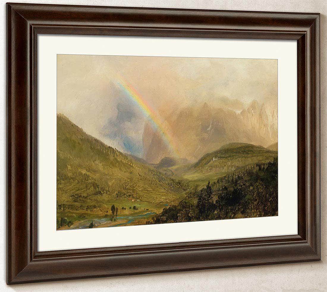 Rainbox Near Berchtesgaden Germany By Frederic Edwin Church Fine Art Print