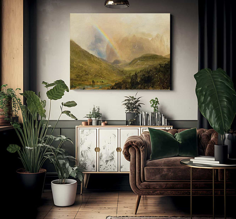 Rainbox Near Berchtesgaden Germany By Frederic Edwin Church Fine Art Print