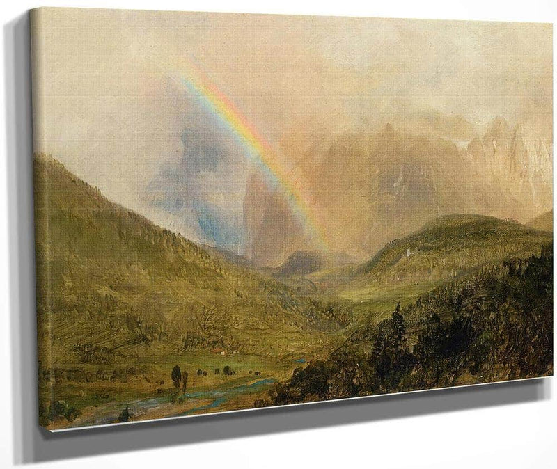 Rainbox Near Berchtesgaden Germany By Frederic Edwin Church Fine Art Print