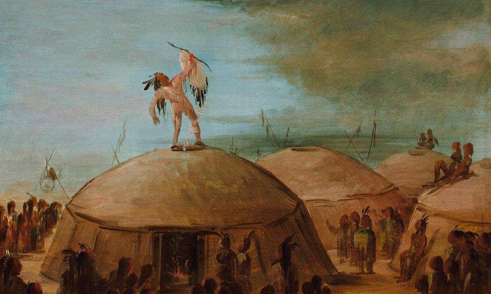 Rainmaking Among The Mandan By George Catlin Fine Art Print