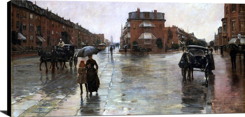 Rainy Day, Boston Painting Frederick Childe Hassam Canvas Art Fine Art Print