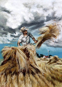 Raking Hay Painting Joe Jones Canvas Art Fine Art Print
