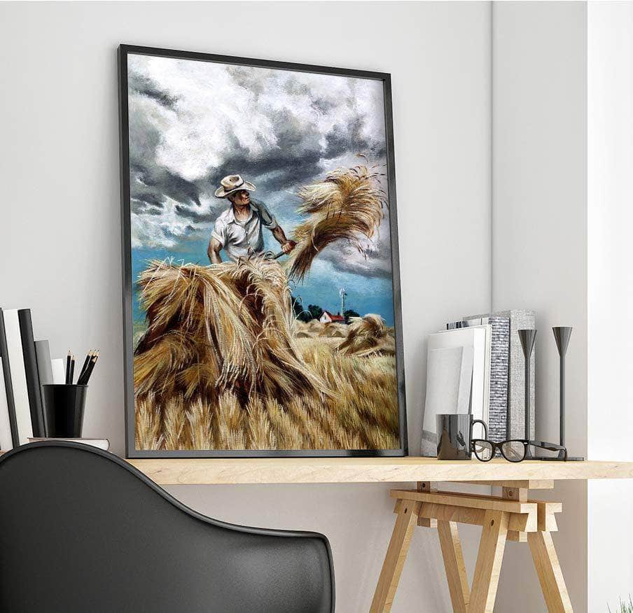 Raking Hay Painting Joe Jones Canvas Art Fine Art Print