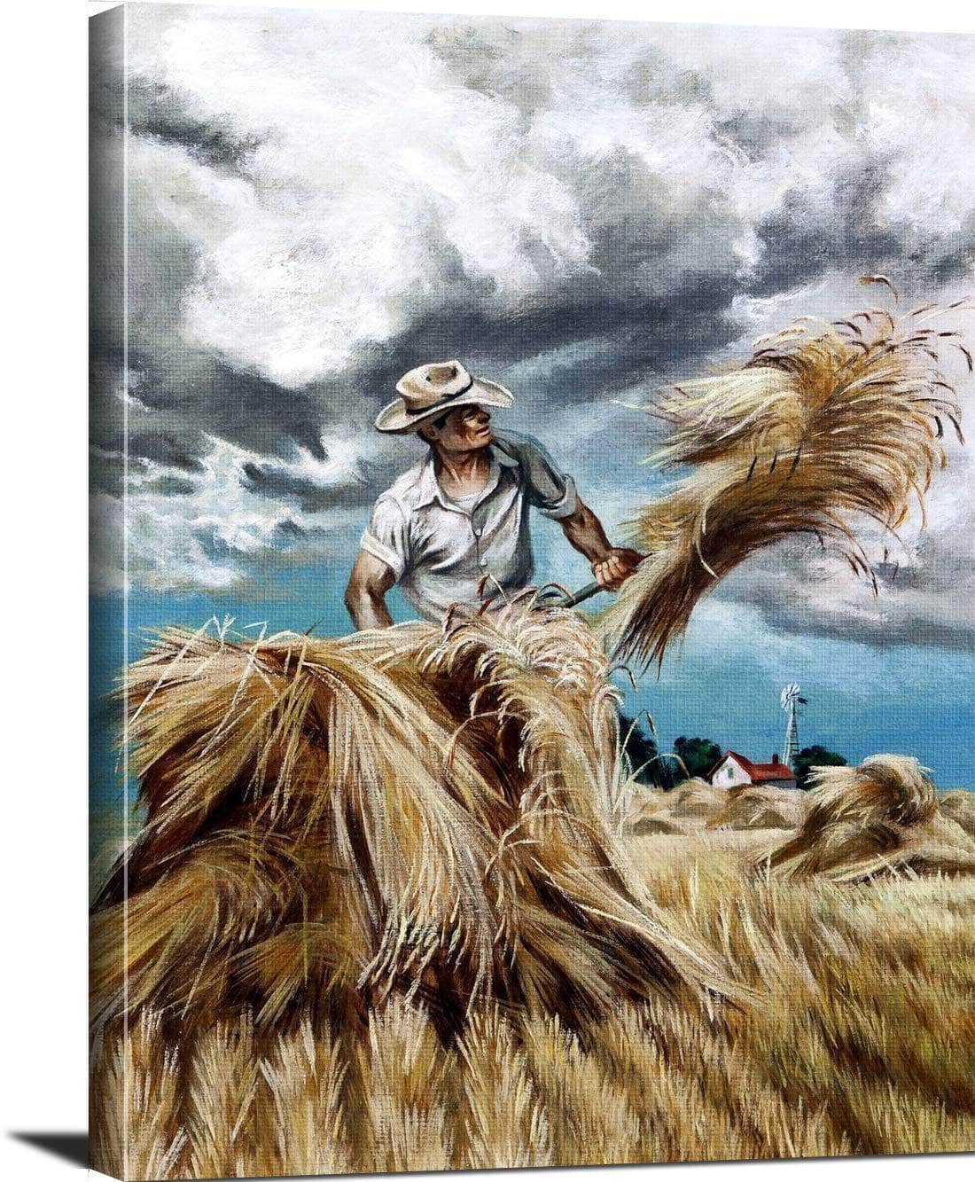 Raking Hay Painting Joe Jones Canvas Art Fine Art Print