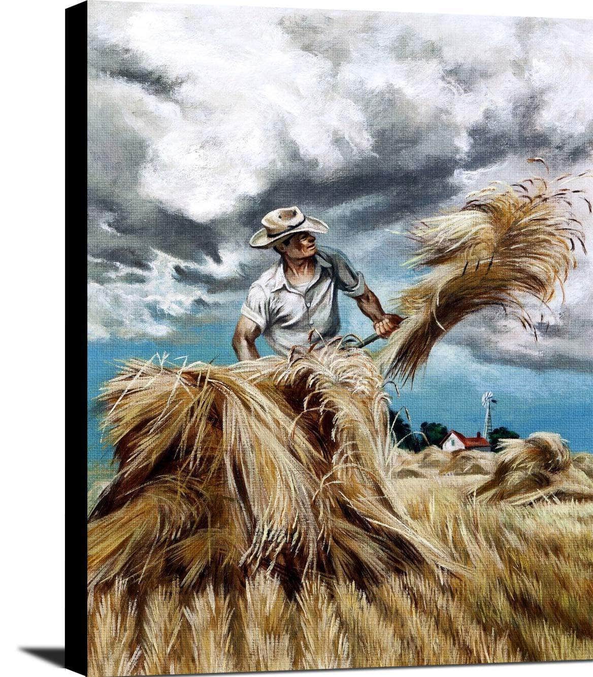 Raking Hay Painting Joe Jones Canvas Art Fine Art Print
