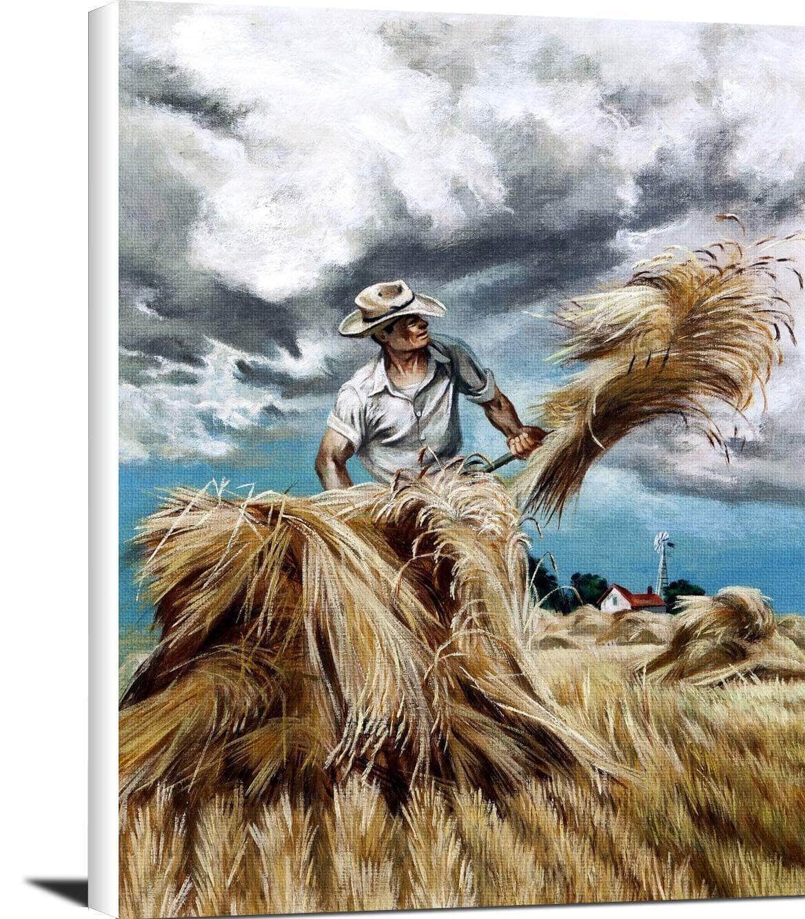 Raking Hay Painting Joe Jones Canvas Art Fine Art Print