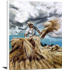 Raking Hay Painting Joe Jones Canvas Art Fine Art Print