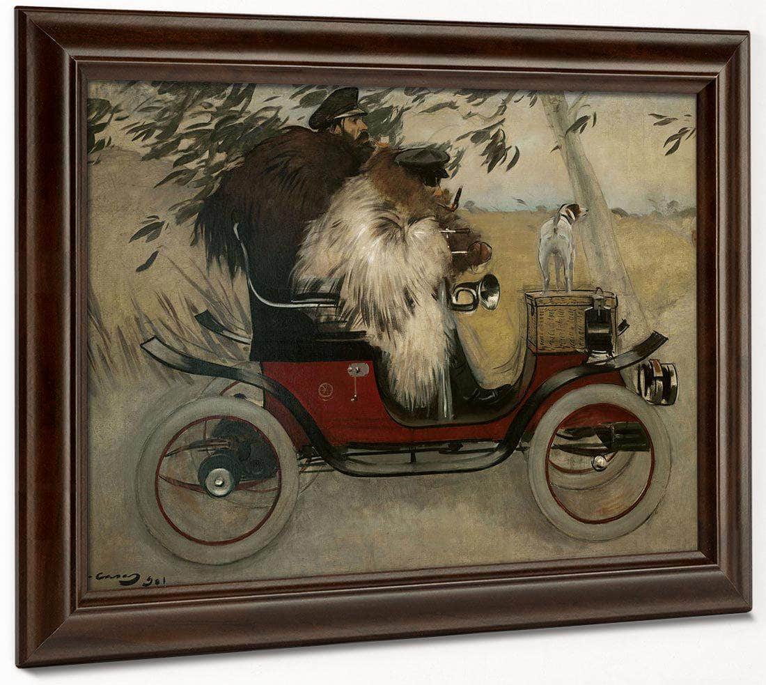 Ramon Casas I Pere Romeu En Un Automobil. Barcelona By Ramon Casas Fine Art Print