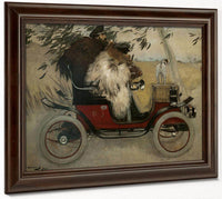 Ramon Casas I Pere Romeu En Un Automobil. Barcelona By Ramon Casas Fine Art Print