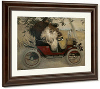 Ramon Casas I Pere Romeu En Un Automobil. Barcelona By Ramon Casas Fine Art Print