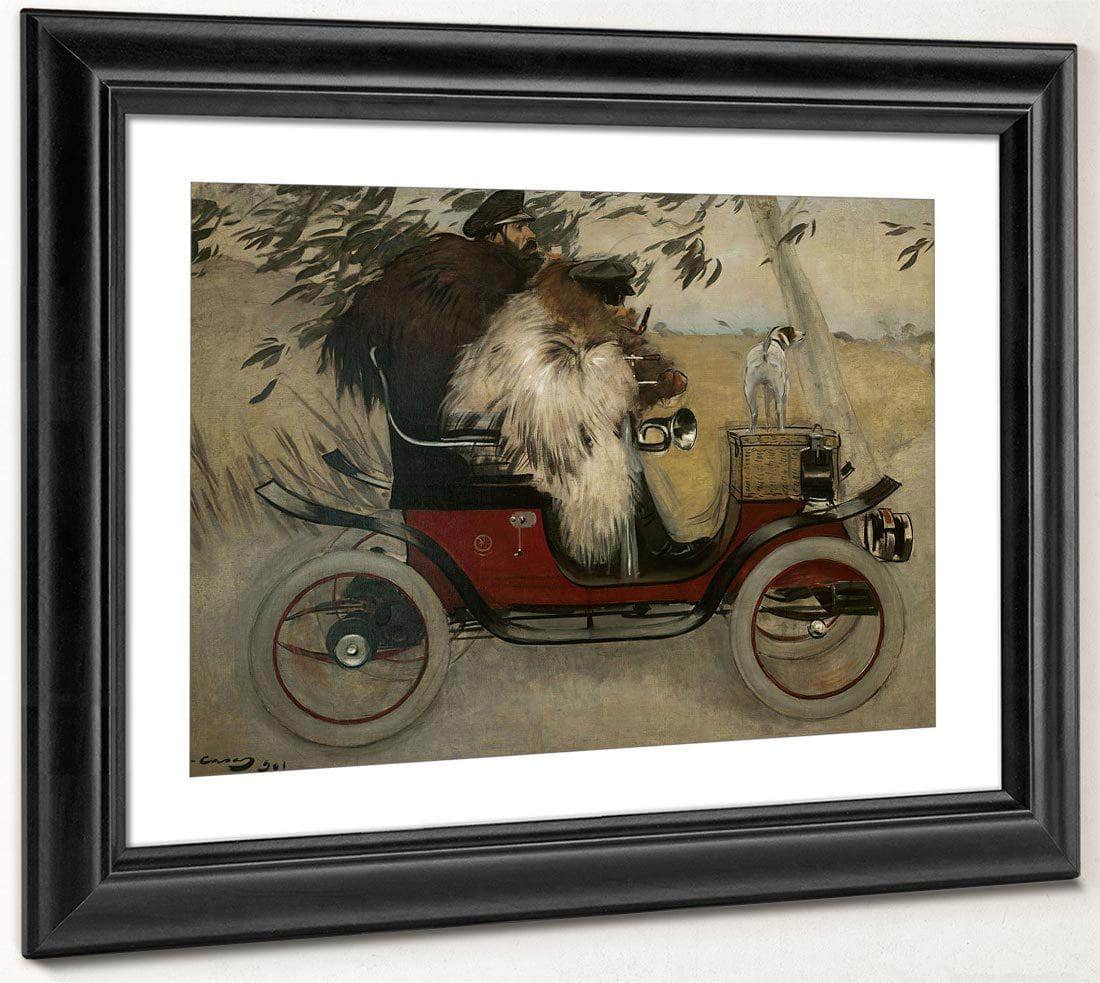 Ramon Casas I Pere Romeu En Un Automobil. Barcelona By Ramon Casas Fine Art Print