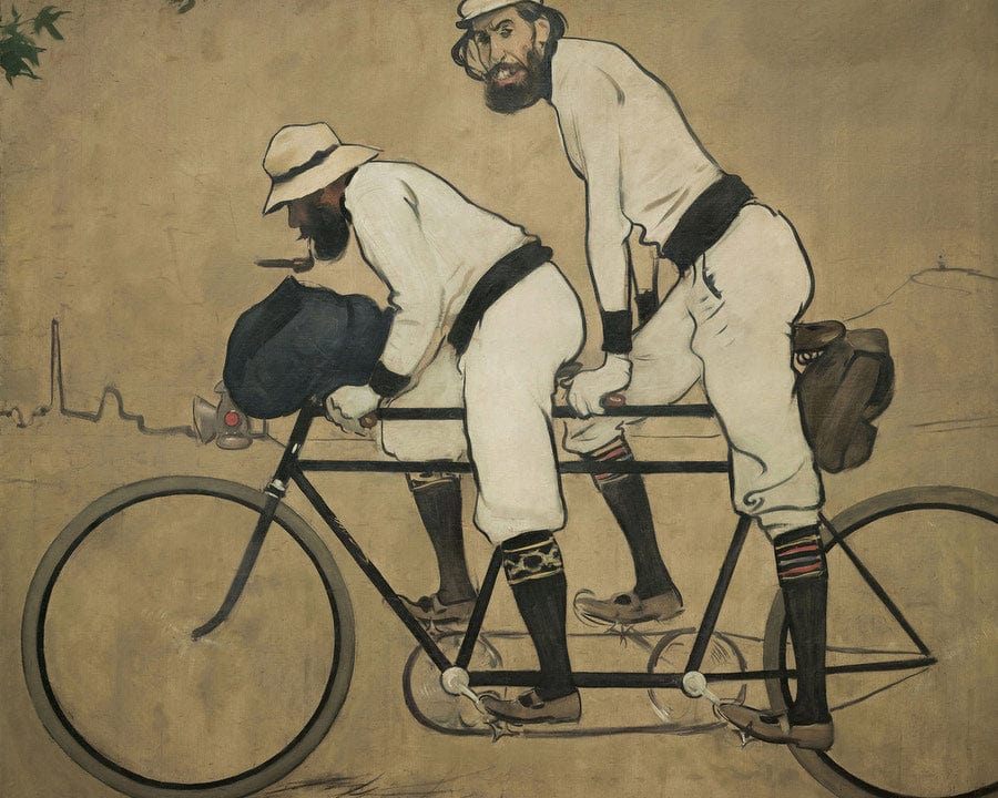 Ramon Casas I Pere Romeu En Un Tandem. Barcelona By Ramon Casas Fine Art Print