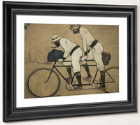 Ramon Casas I Pere Romeu En Un Tandem. Barcelona By Ramon Casas Fine Art Print