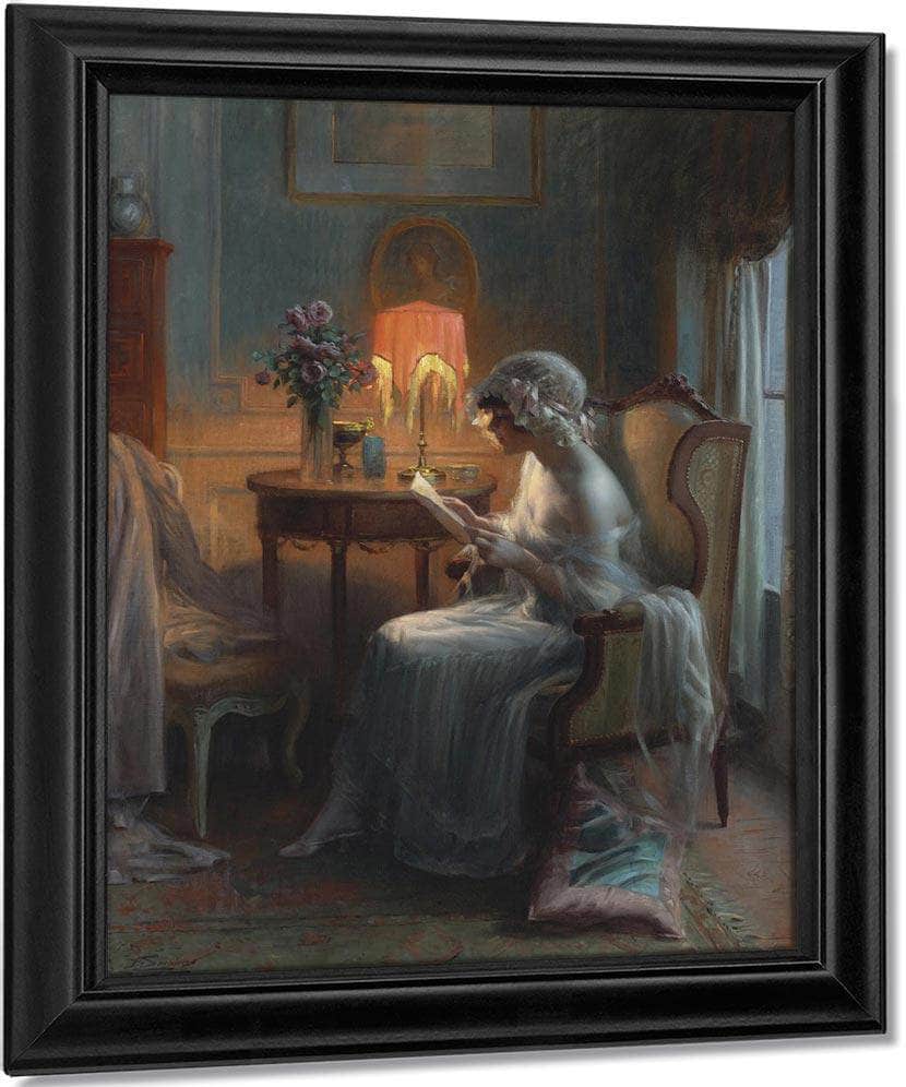 Reading A Letter By Enjolras Delphin Fine Art Print