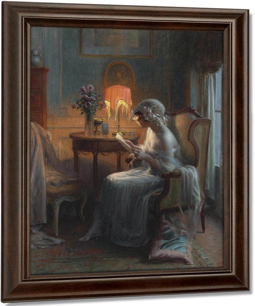 Reading A Letter By Enjolras Delphin Fine Art Print