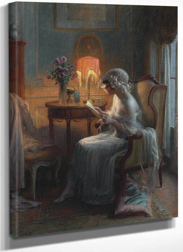 Reading A Letter By Enjolras Delphin Fine Art Print