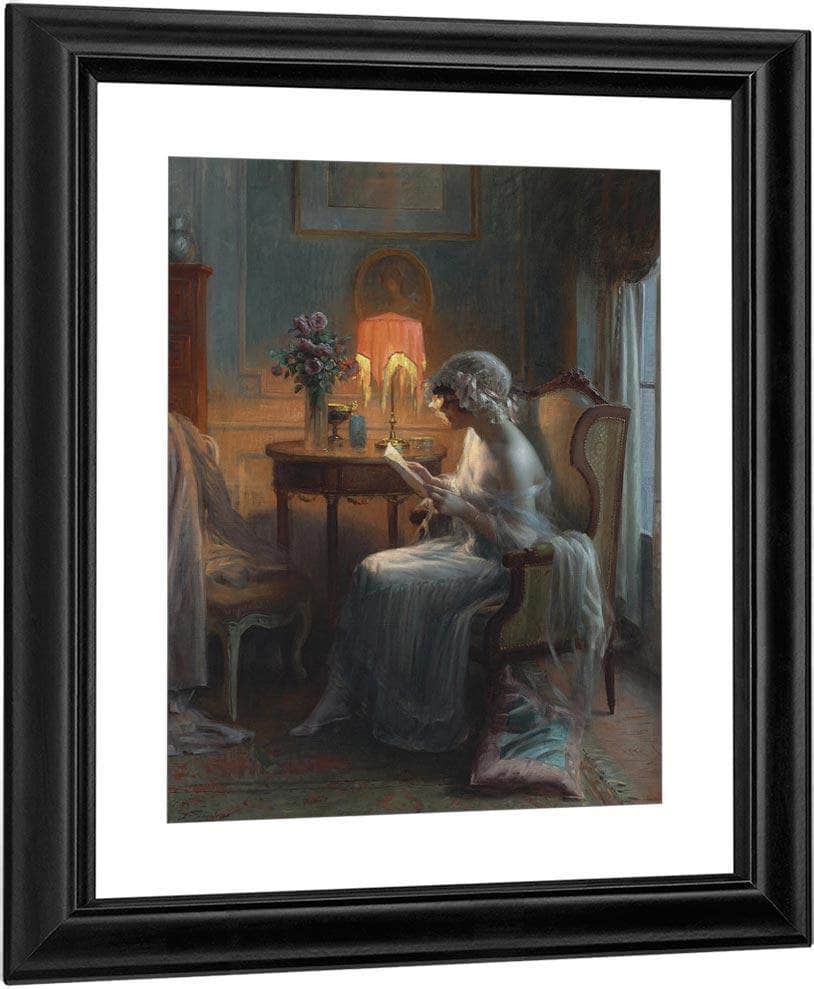 Reading A Letter By Enjolras Delphin Fine Art Print