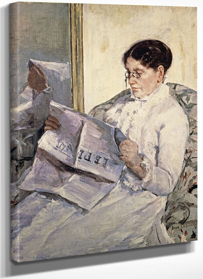 Reading 'Le Figaro' By Mary Cassatt Fine Art Print