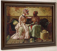 Reading The Cards By Harry Roseland Fine Art Print