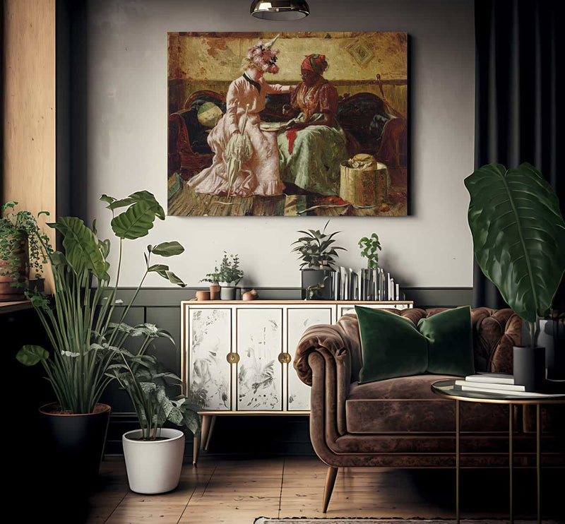 Reading The Cards By Harry Roseland Fine Art Print