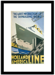 Real Holland America Line  Vintage Poster Fine Art Print