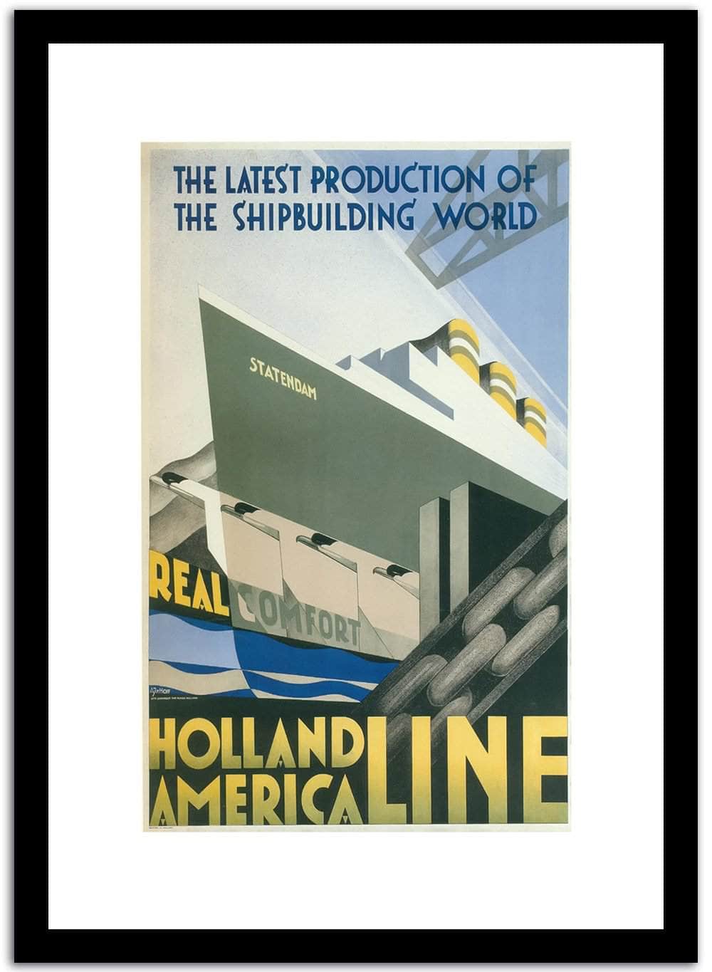 Real Holland America Line  Vintage Poster Fine Art Print