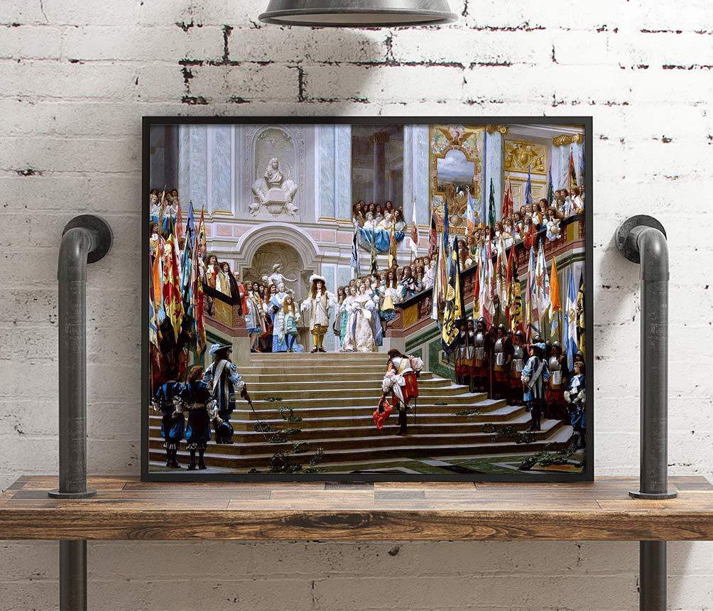 Reception Du Grand Conde A Versailles Painting Jean Leon Gerome Canvas Art Fine Art Print